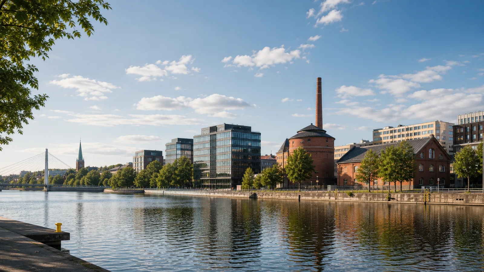 Paikallisen yrityksen henkilöstötarvetta kuvataan suomalaisessa kaupunkimaisemassa