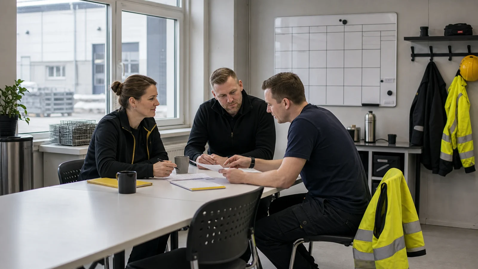 Vuokratyön aloitusta käydään läpi työntekijän kanssa työpaikalla