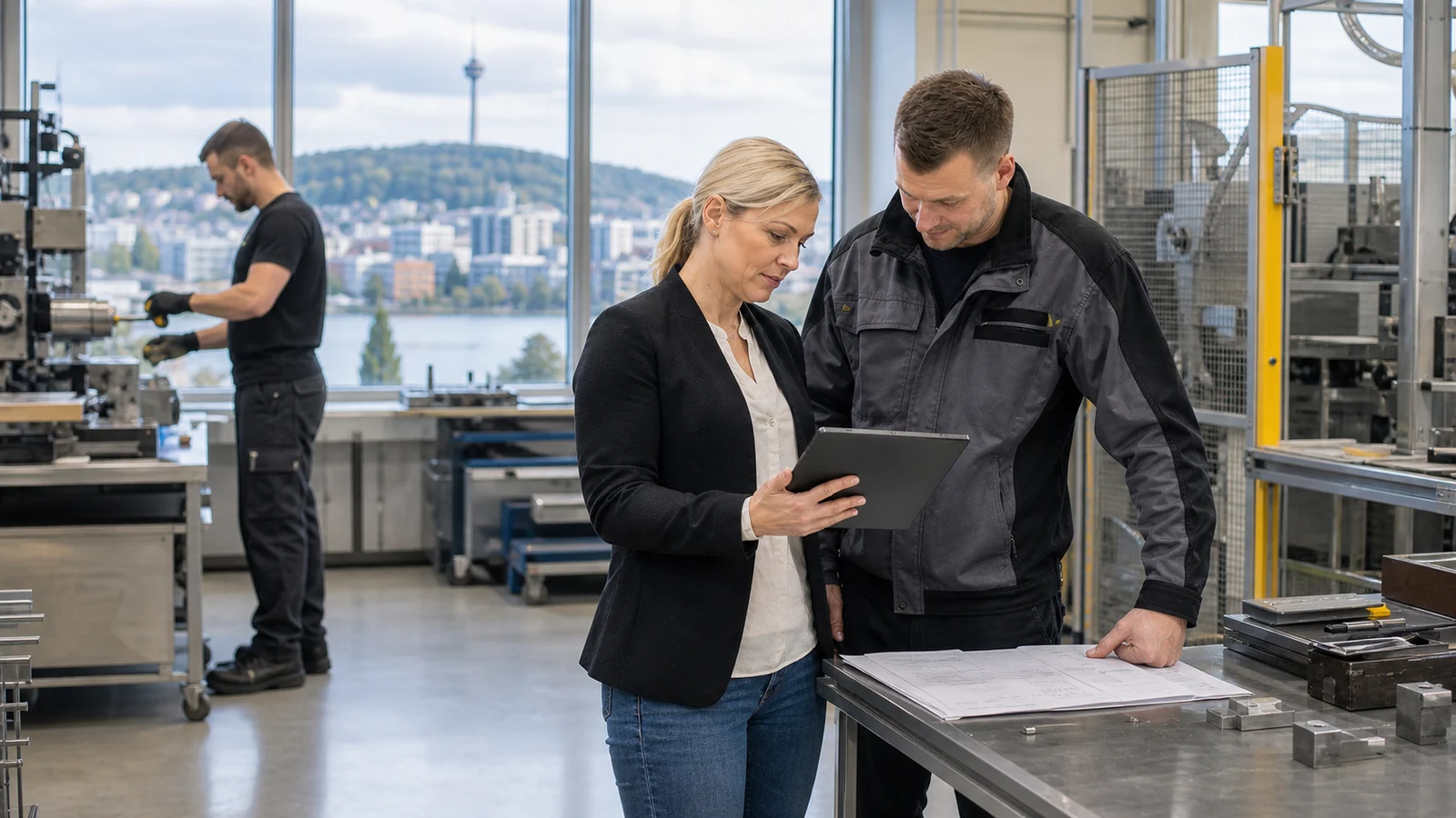 Tuotannon vuorotarvetta käydään läpi Kuopion työpaikalla