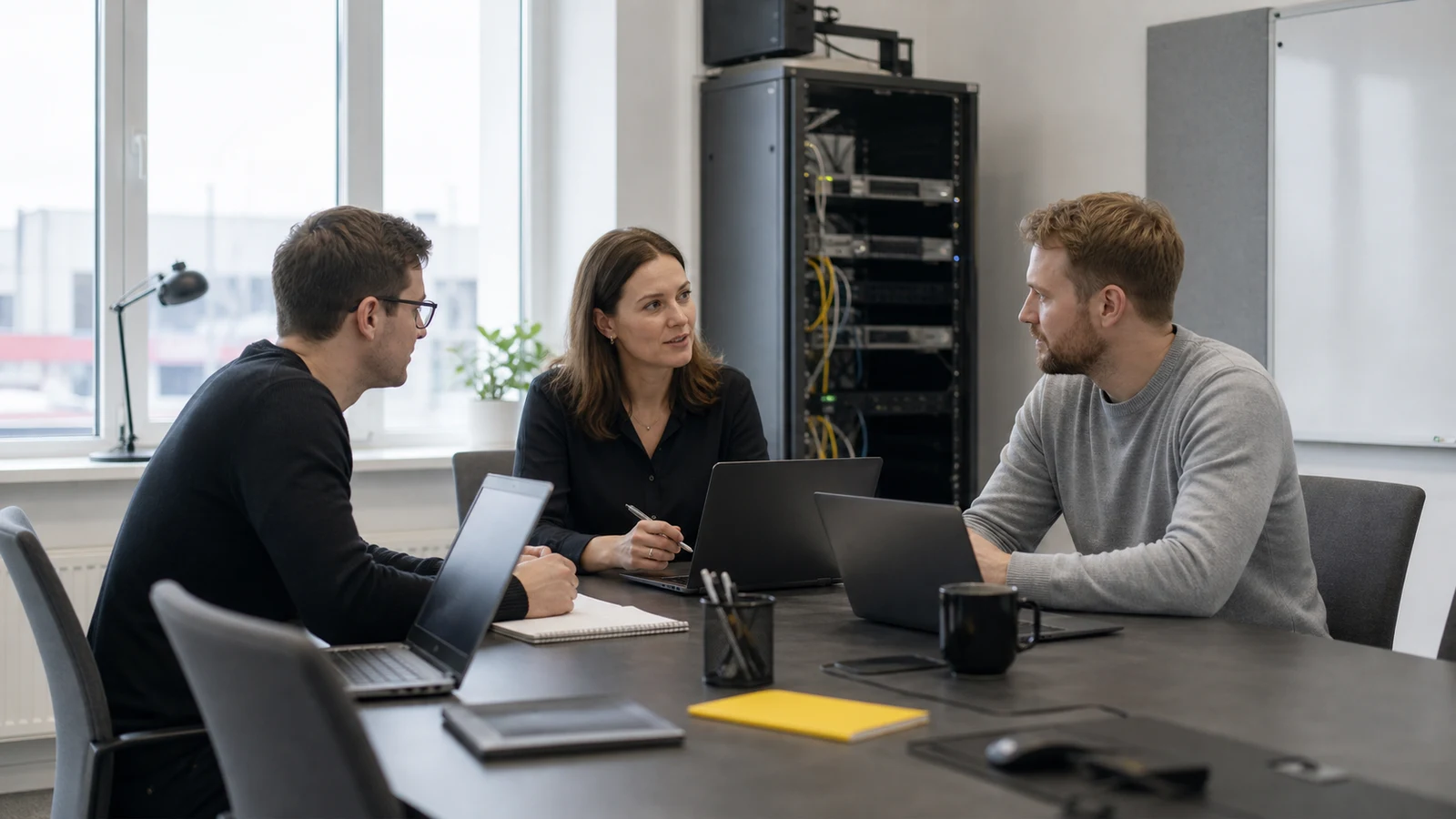 IT-tiimi ja rekrytoija keskustelevat asiantuntijatarpeesta